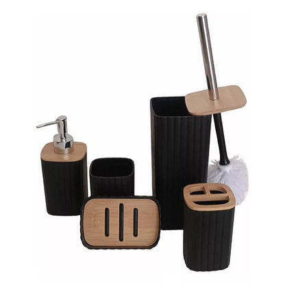 Juego Baño 5 Pzas Negro Elegante 🖤🚿-STK-1159